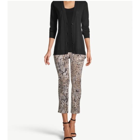 Chico's Black and Tan Snake & Leopard Print ankle pants Chico's 0 or US Size 4 - Picture 4 of 8